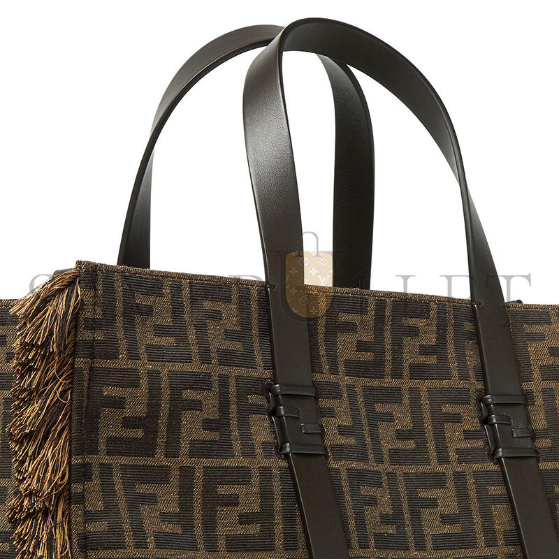 F**di summer tote brown ff jacquard fabric bag 8bh435afpmf1gl7 (37*29*16cm)